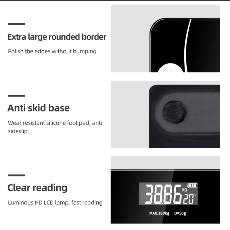 Balança Gorda Digital Peso Corporal, Analisador de Composição Corporal, Compatível com Bluetooth, Peso do Banheiro Sem Fio, IMC