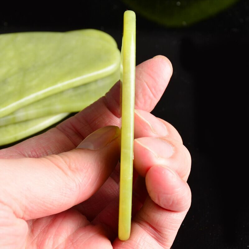 Jade Guasha tablero de masaje de piedra Natural Gua Sha raspador de herramienta de belleza cuidado de la salud Meridian raspado de perder peso SPA masajeador