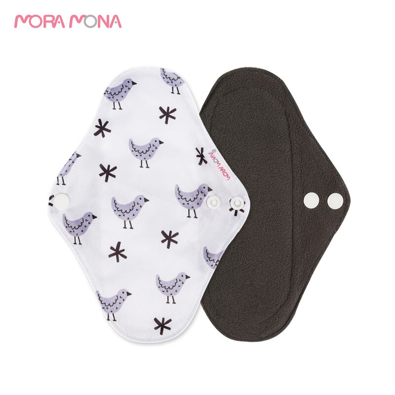 Mora Mona-paño Menstrual lavable para mamá, almohadilla sanitaria reutilizable de carbón de bambú, Color Macaron, 5 uds.