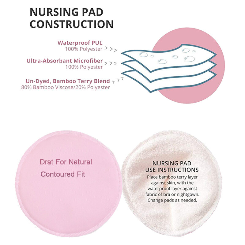 Organic Bamboo Nursing Breast Pads Breastfeeding Nipple Pad for Maternity Reusable Nipplecovers for Breast Feeding Nursing Pads