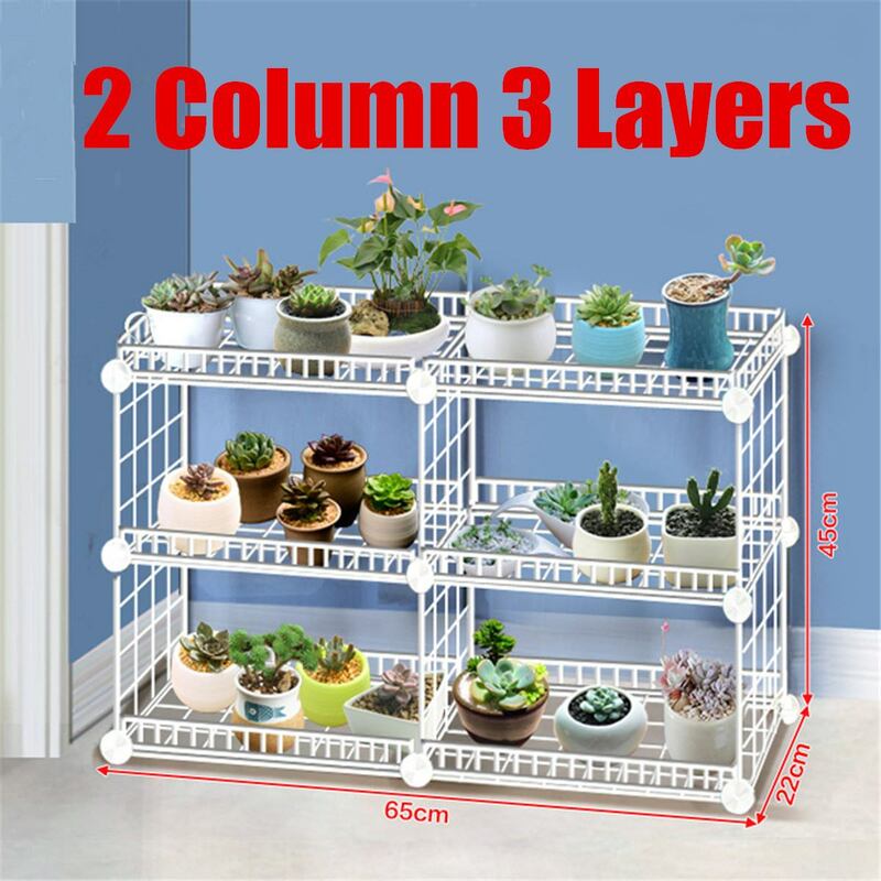 Household Wrought Iron Multi-layer Plant stand With Four Sides Of  Fence Rack Balcony Indoor Garden Flower Pot Shelf  Detachable