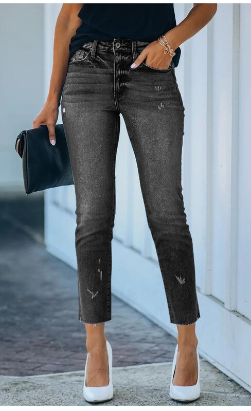 DIFIUPAI – jean moulant pour femme, pantalon en Denim, extensible, taille moyenne, longueur cheville