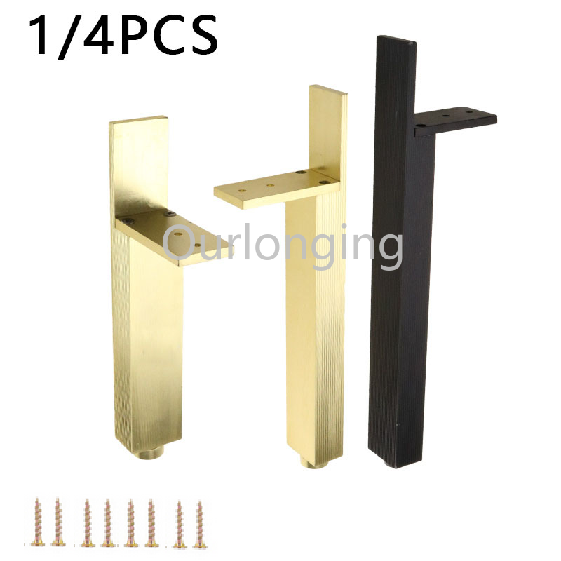 1/4PCS Metal Furniture Leg Replacement Support Aluminium Alloy For Coffe Tea Table Bed Sofa TV Stands Cabinet with Screws
