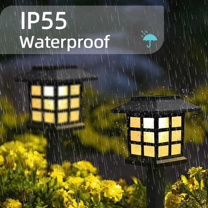 Lâmpadas de gramado solar ip68, luzes para áreas externas, à prova d'água, jardim, paisagem, caminho, quintal, pátio, entrada de garagem