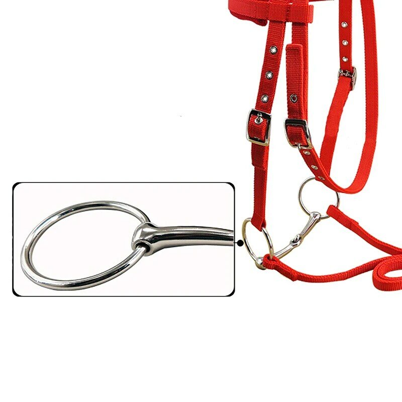 Equipo de equitación ajustable S/M/L, brida de caballo Halter con Bit y cinturón de refuerzo para accesorios ecuestres, Espesados y suaves