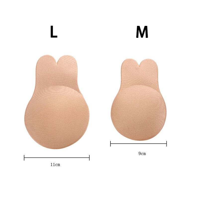 Não-marcação anti-falha invisível peito adesivos orelhas de coelho feminino pull-up peito adesivos anti-solavancos reunir roupa interior