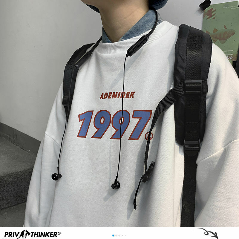 Privathinker – sweat-shirt décontracté pour homme, surdimensionné, imprimé coréen, pull ample, Harajuku, collection printemps 1997, 2021