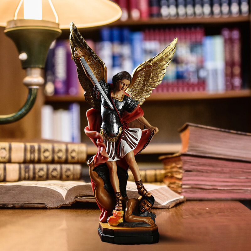 ใหม่ Angel และ Demon Battle รูปปั้นบ้านสวนเรซิ่น Figurine เครื่องประดับของขวัญคาทอลิก