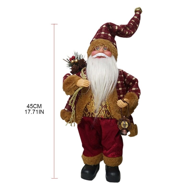 17inch Multicolor Santa Claus Christmas Figurine Decoration Fit for School Christmas Celebration Home Holiday Decoration