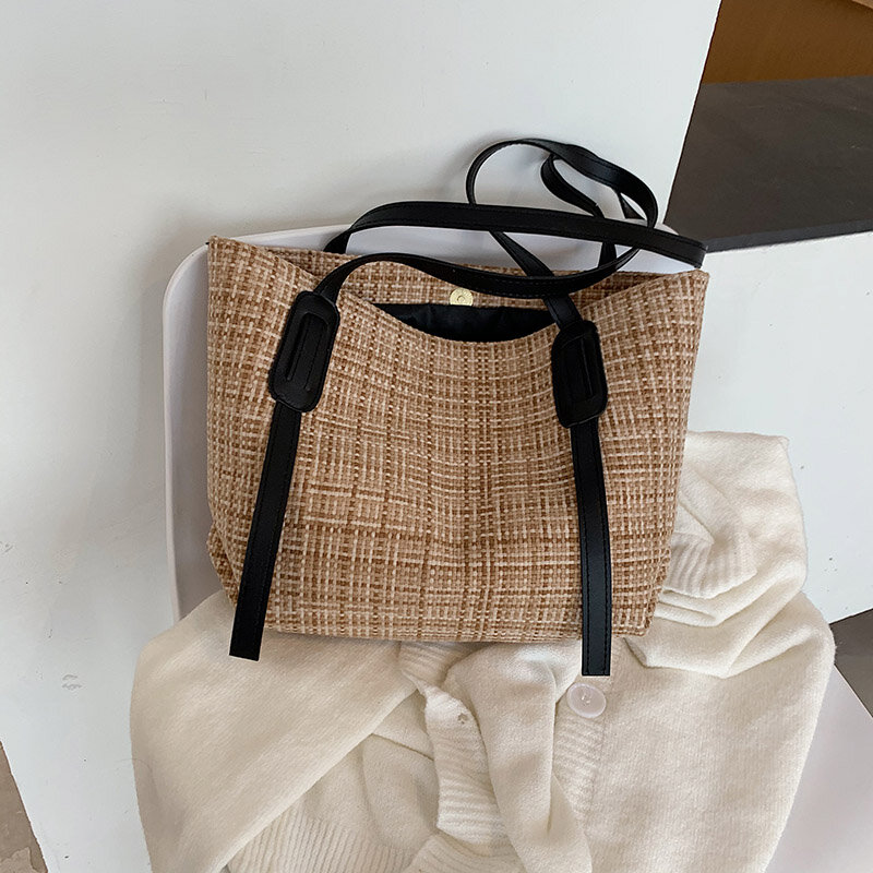 Einkaufstaschen Frauen Woolen Strick All-spiel Herbst Winter Große Kapazität Einzel-schulter Mode Ins Reisetasche Tote freizeit