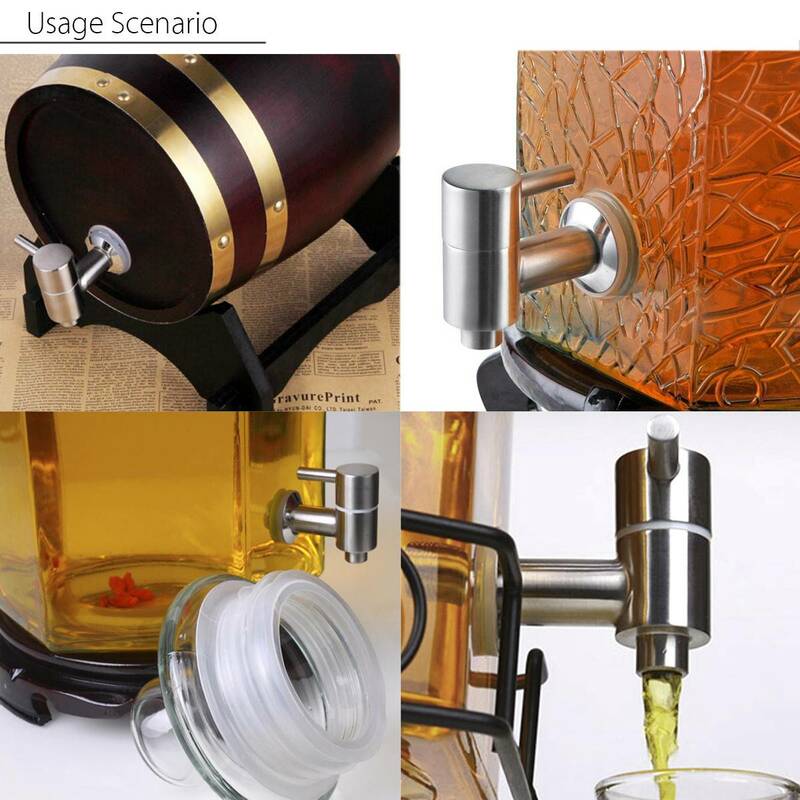 5/8'' Stainless Steel Wine Barrel Spigot Beverage Bar Drink Dispenser Faucet Tap For House Home Brew Beer Wine Making
