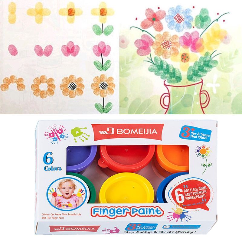 30ml 6 Lebendige Farben Waschbar Gouache für Kinder Schule Finger Farbe Finger Malerei Handwerk pädagogisches spielzeug für kinder