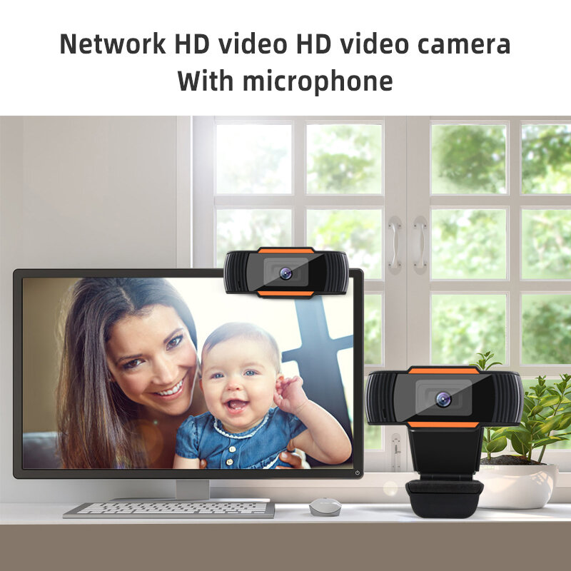 Webcam 1080P 720P 480P Full HD Kamera Web Built-In Mikrofon Diputar USB Web Cam untuk Komputer PC Mac Laptop Desktop