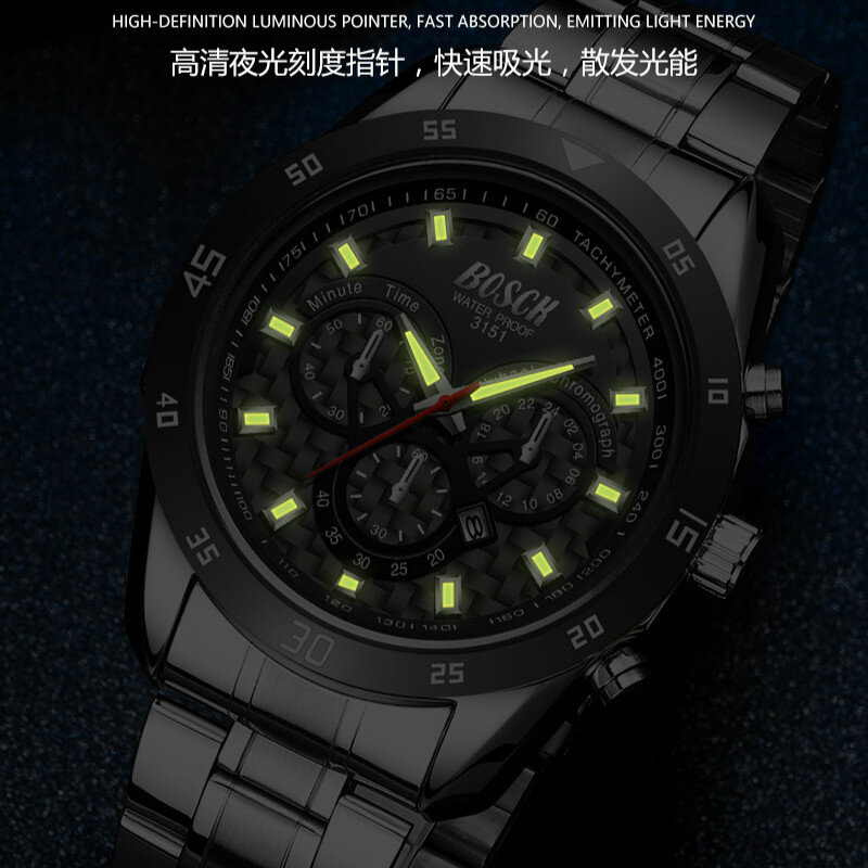 Heren Horloges Mannelijke Lichtgevende Quartz Horloge Casual Militaire Rvs Datum Waterdichte Sport Horloge Voor Mannen Relogio Masculino