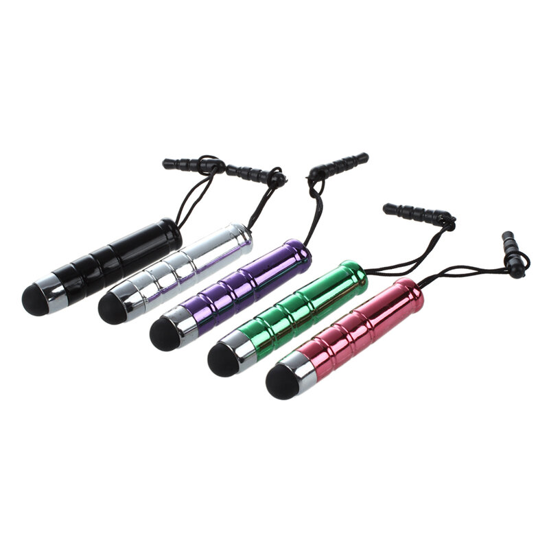 5 x Pen Mini Silver / Purple / Black / Red / Green with Adapter 3.5mm for  Touch screens of Tablets and Smartphones (iPhone, iPa