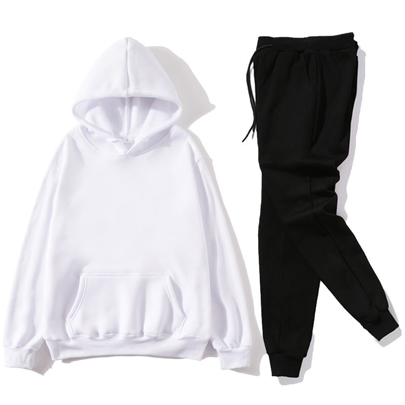 Conjunto deportivo de 2 piezas para mujer, conjunto de pantalones de sudaderaas, jerséis con capucha, chándal informal liso para el hogar, 2020