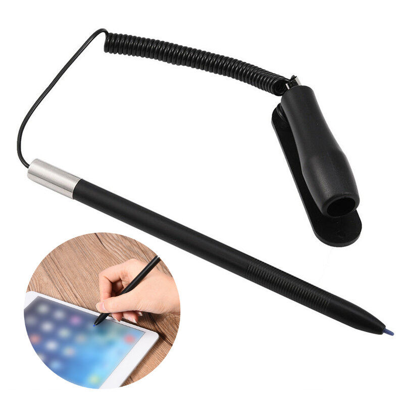 Ponto capacitivo lápis impressora tela de toque caneta stylus telefone celular com suporte preto resistência tablet acessórios