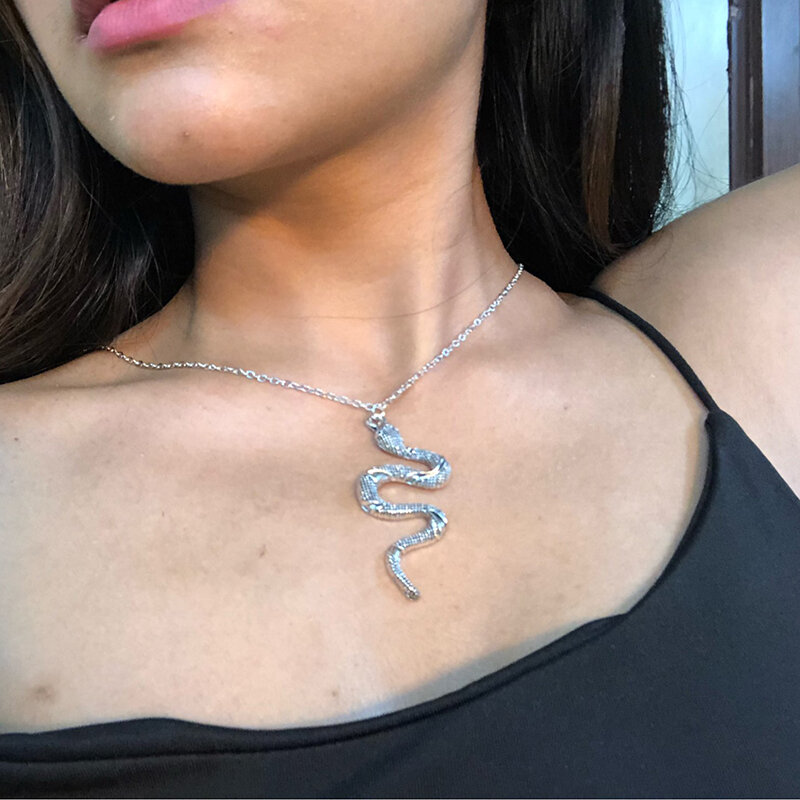 ステンレス鋼のヘビのネックレス女性のための動物ブラブラペンダントネックレスミニマリストスタイルのファッション女性動物の宝石類のギフト