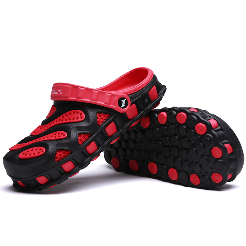 Zapatillas de playa transpirables para hombre, zapatos planos de gelatina, de talla grande 40-46, para verano