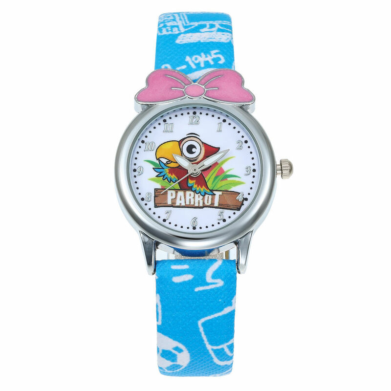 Relógio infantil carrinho e papagaio relógio casual esportivo de quartzo para meninos relógios com pulseira de pássaros