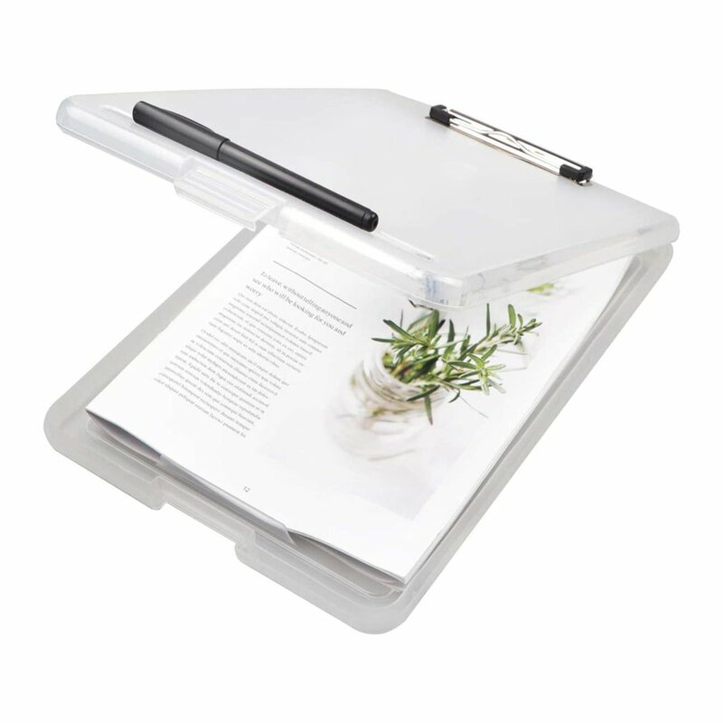 Multifunctional PP File Box A4 Writing Board With Pen Slot  Clips Clipboards Clamp Portable File Storage Box File Box Openable