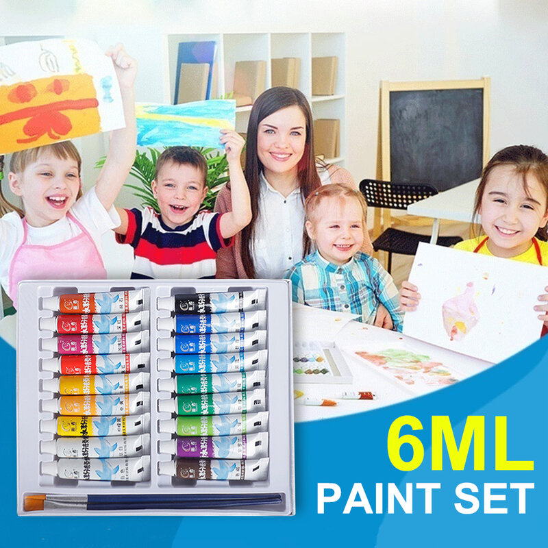 Pinturas acrílicas profesionales, tubos de 6ml, 12/18/24 colores, pigmento de pintura acrílica para artistas pintura acrilica para lienzo pinturas de acrílico