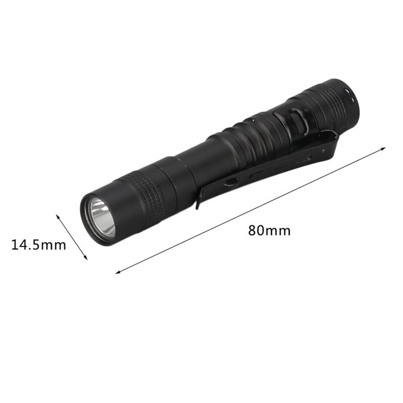 LED Flashlight Torch Portabel Mini Pocket Senter Tahan Air Q5 2000LM Aluminium Alloy 1 Switch Mode Cahaya untuk Berburu Berkemah