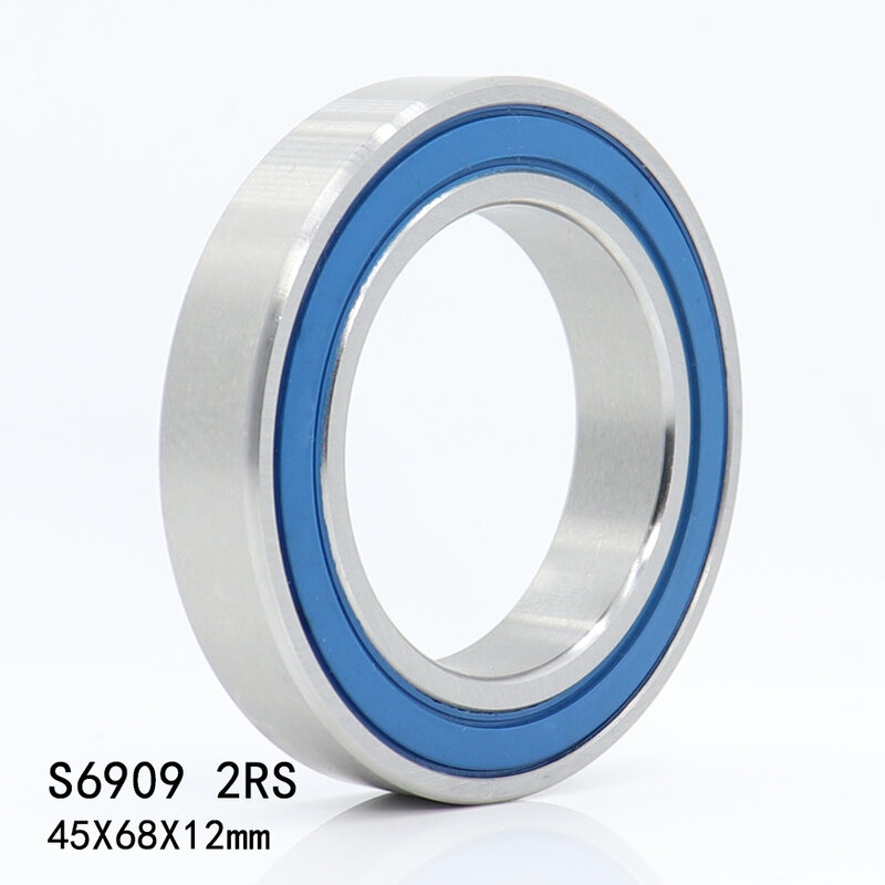 S6909RS Bearing 45*68*12 mm ( 2 PCS ) ABEC-3 440C Stainless Steel S 6909RS Ball Bearings 6909 Stainless Steel Ball Bearing