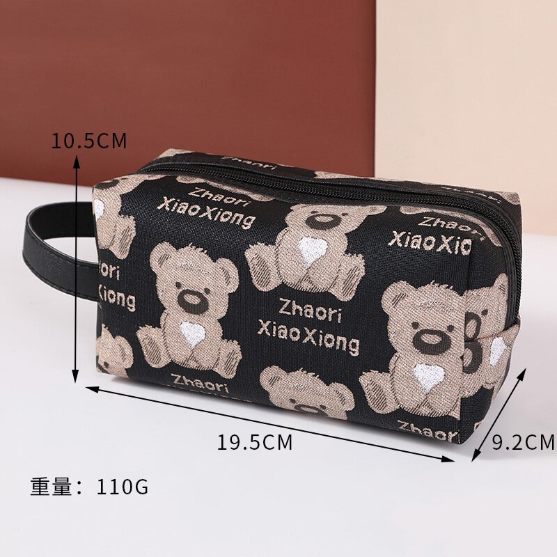 2021สุทธิสีแดง Fashiaon หมีกระเป๋าเครื่องสำอาง INS ใหม่เครื่องสำอางค์กระเป๋า Outing Travel Handbagz
