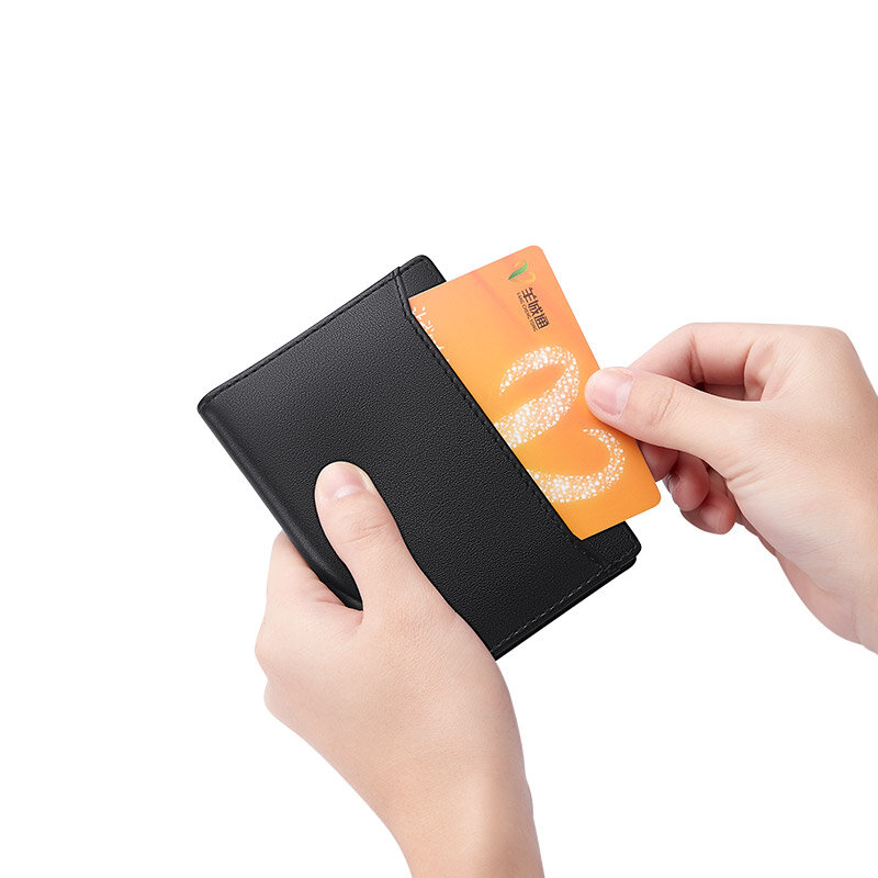 Мужской короткий кошелек VANNANBA, ультратонкий кошелек с отделением для карт и монет, из воловьей кожи, 2021