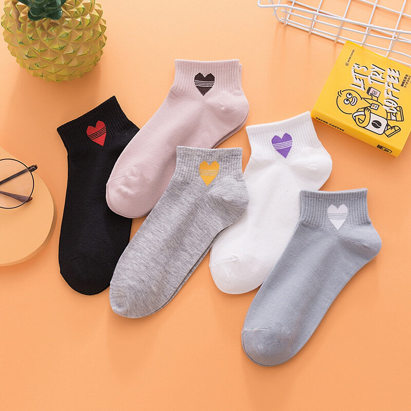 Women's socks summer and autumn new fruit series shallow breathable fresh cotton socks can not fall with thin women's socks