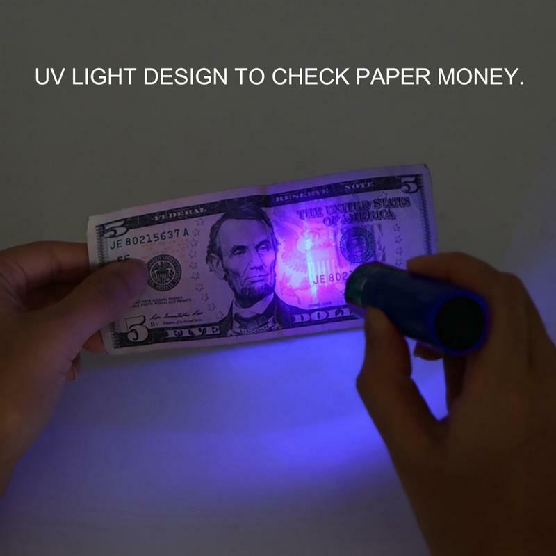 9led Lila Taschenlampe UV Aluminium Legierung Währung Detektor Taschenlampe Uv-härtung Fluoreszierende Mittel Erkennung Lampe 3 AAA Batterien