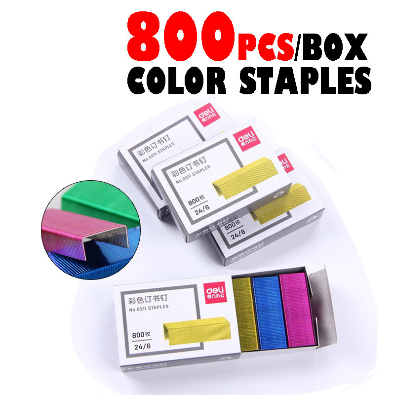 800 Buah/Kotak Warna Staples 24/6 Universal No.12 Kantor Kecil dan Alat Tulis Belajar Dapat Pokok 2-30 Lembar Data Penerimaan Kertas