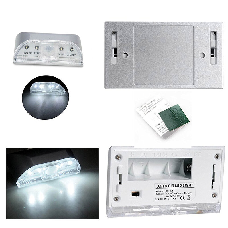 2pc 4LEDs PIR Infrared Detection Motion Sensor Home Door Keyhole Light Smart Lamp Beads for Door Stairway Bedroom Hallway