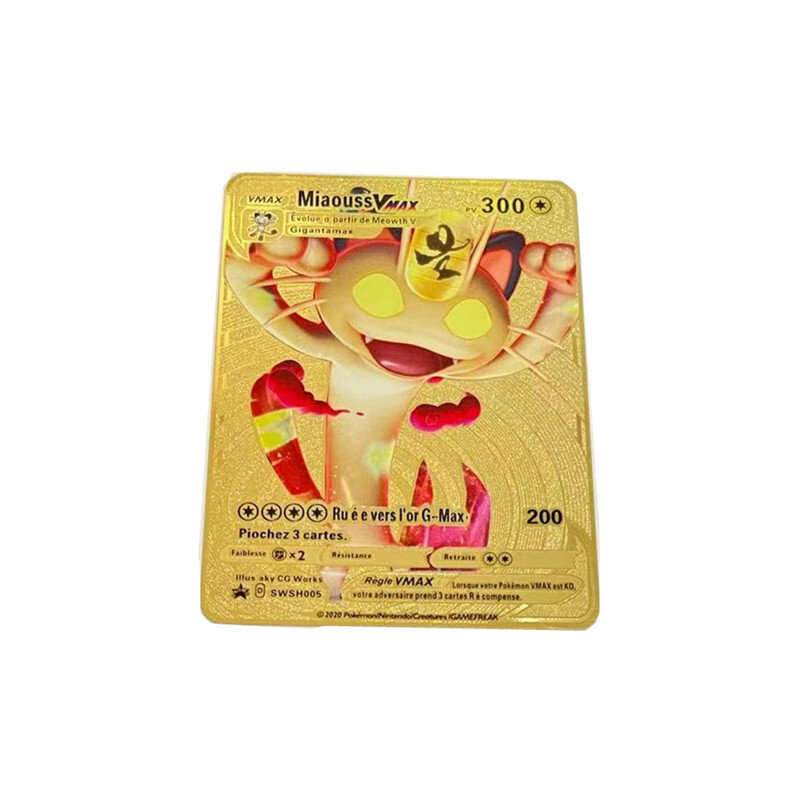 Carte Pokémon Pikachu Français Métal Or