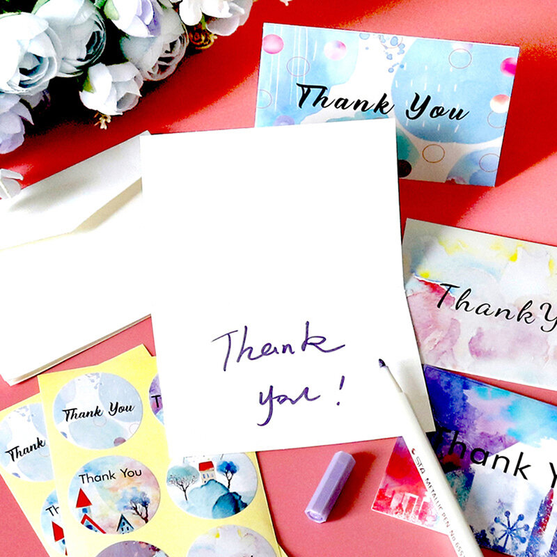 6 zestaw malowanie kartki z podziękowaniami wesele zaproszenie kartki z życzeniami koperta