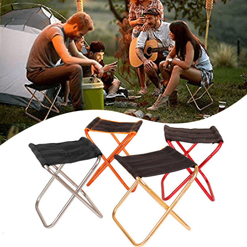 Chaise pliante Ultra légère en alliage d'aluminium, en forme de X, format Compact, facile à transporter, pour la pêche, le Camping et l'extérieur, JS23