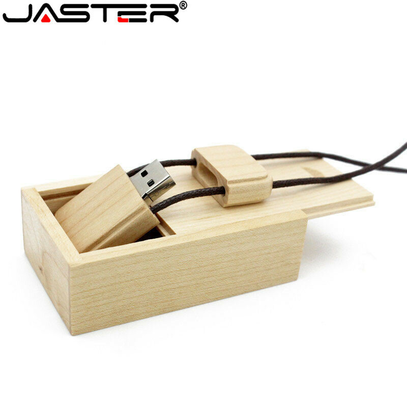 JASTER-pendrive de madera con logotipo personalizado, unidad flash USB 2,0, 32GB64GB128GB, regalo de boda