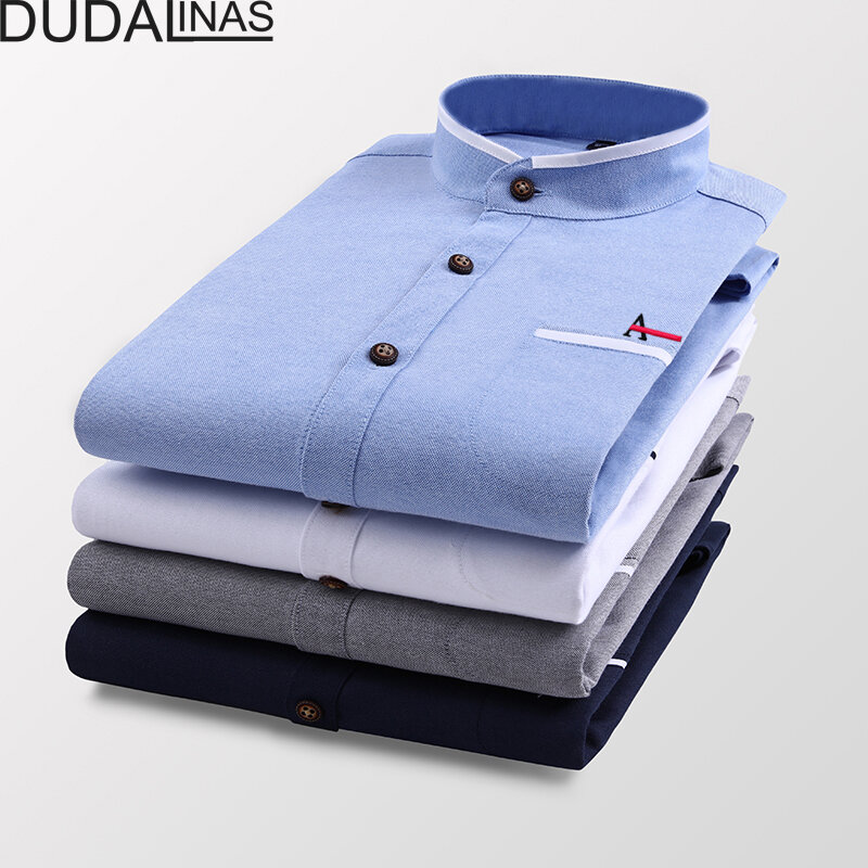 Dudalinas-camisas de manga larga para hombre, Camisa Masculina informal, ajustada, estilo Oxford, marca Aramy