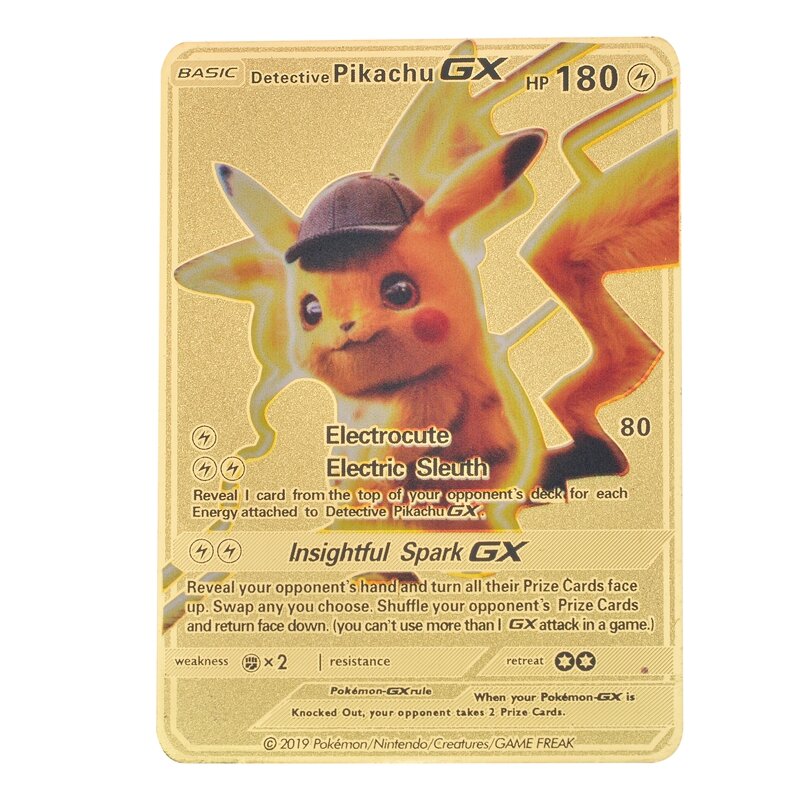 Pokemon Metal Cards Game Anime Battle Gold Charizard Pikachu Collection Card Toy For Children's Birthday Gifts
