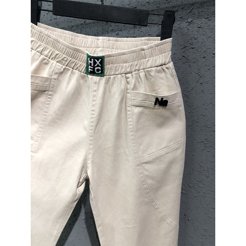 Nuovo arrivo primavera estate corea moda donna elastico in vita Jeans bianchi allentati pantaloni Casual in Denim di cotone Casual abbinati S982