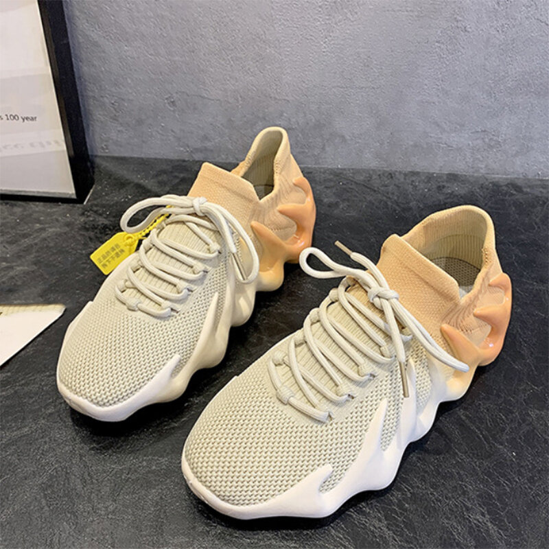 2021 neue mesh gradienten farbe coconut paar schuhe atmungsaktive fliegen woven octopus volcano sport casual paar schuhe