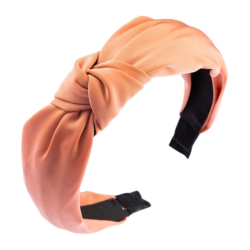 Bandeau à nœud en soie Satin, couleur unie, Style Simple, accessoires pour cheveux pour femmes, nouvelle collection