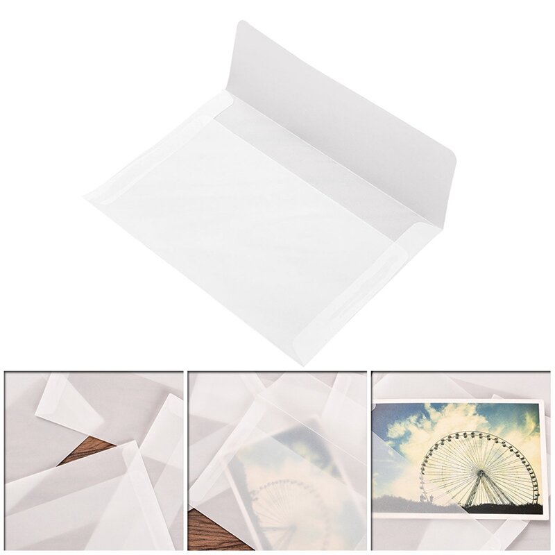 10pcs 17.5*12.5cm Korea Vintage Paper Classic White Transparent Envelope Translucent Vellum Envelopes Diy Envelop