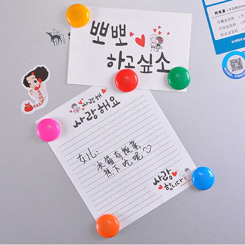 6 Pcs Magnetic Tacks Plastic Color Magnetic Beads Refrigerator Stickers Whiteboard Blackboard Magnetic Particle Buckle