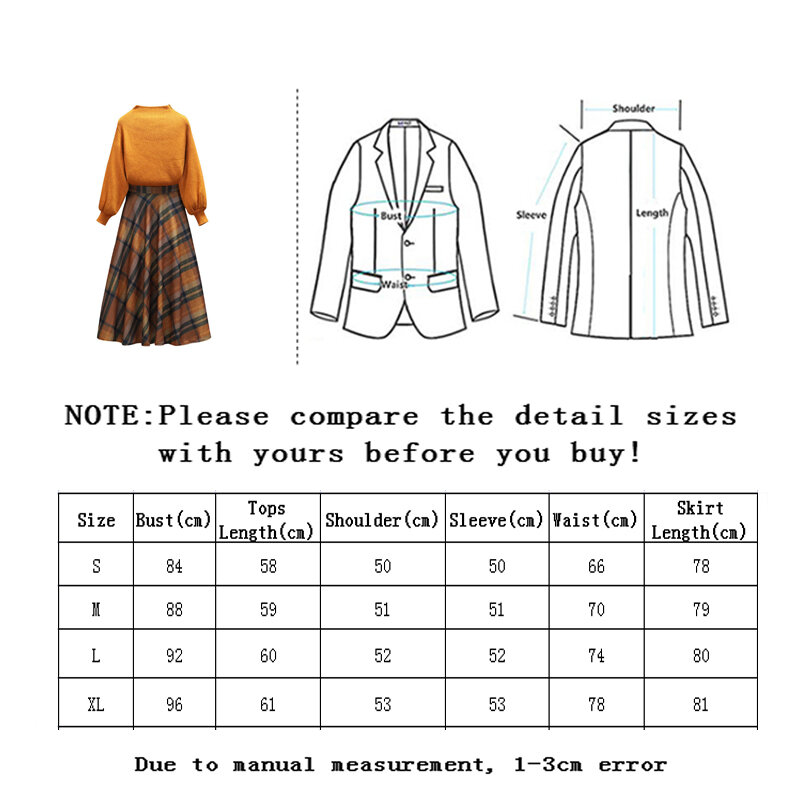 Vangull-女性用ツーピーススーツ,英国スタイル,長袖ニットセーター,タータンチェック,サイドジッパー