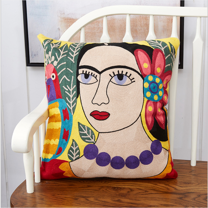 DUNXDECO poszewka dekoracyjna poszewka na poduszkę malarstwo abstrakcyjne projekt narodowy nić bawełniana haft Sofa krzesło Coussin Deco