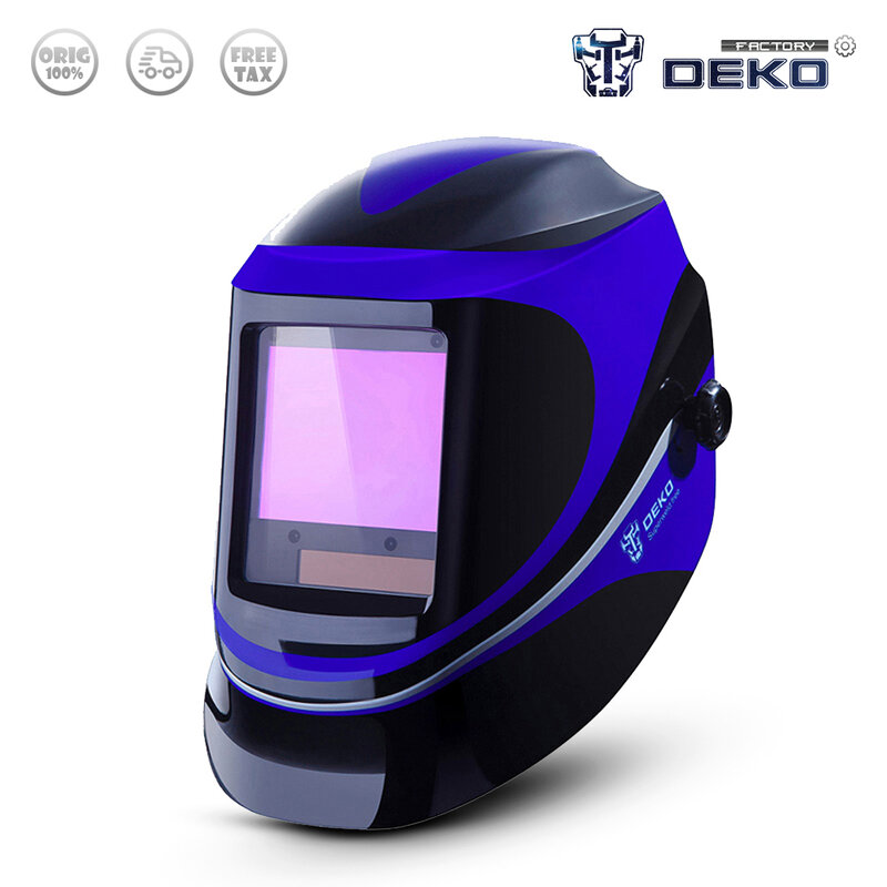 DEKO – Casco MIG MMA para soldadura eléctrica, con oscurecimiento solar automático, lente de soldadura