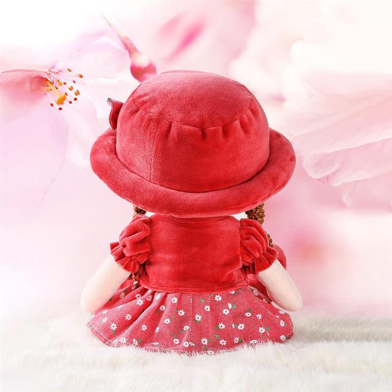 Bebê menina recheado brinquedo de pelúcia com chapéu removeable saia querida rag boneca aconchegante aconchego macio boneca de bebê dormir boneca de pelúcia para o miúdo