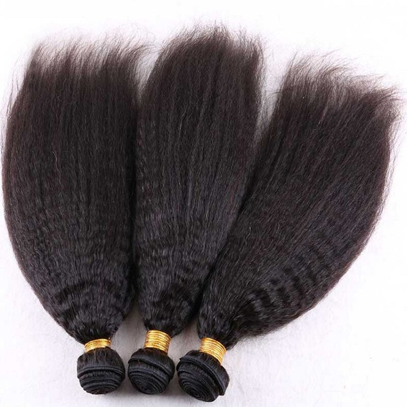 Kinky Straight Menselijk Haar Weave Bundels Yaki 134 Bundels Deals Voor Zwarte Vrouwen Natural Color Remy Peruaanse Human Hair Extensions